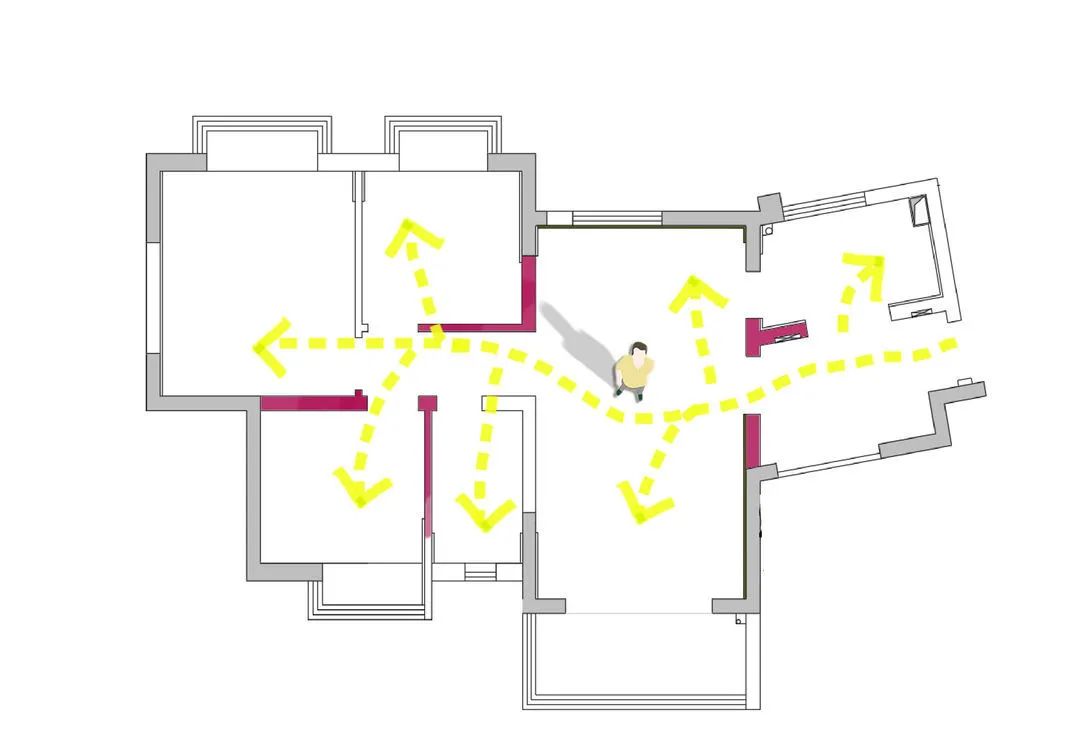 两室一厅一厨一卫22W全屋空间展示原始户型图